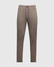 The MENS ALEXANDER SWEATPANT - B6P155E200 from Psycho Bunny is presented against a plain white backdrop. These brown joggers for men boast premium quality cotton, a drawstring waistband, and a simple yet stylish design with tapered legs.