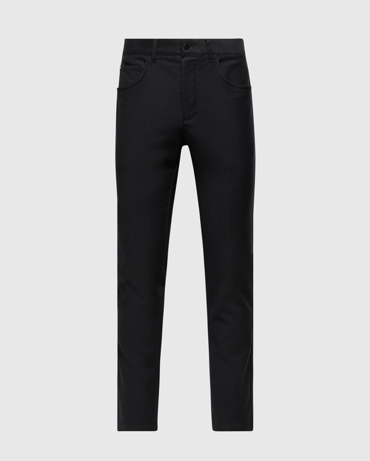 A pair of Psycho Bunny MENS HAYS TWILL PANT - B6P894D200 showcased against a light gray background. These pants feature a classic five-pocket design and a straight-leg cut, crafted from cotton-blend twill for ultimate comfort.