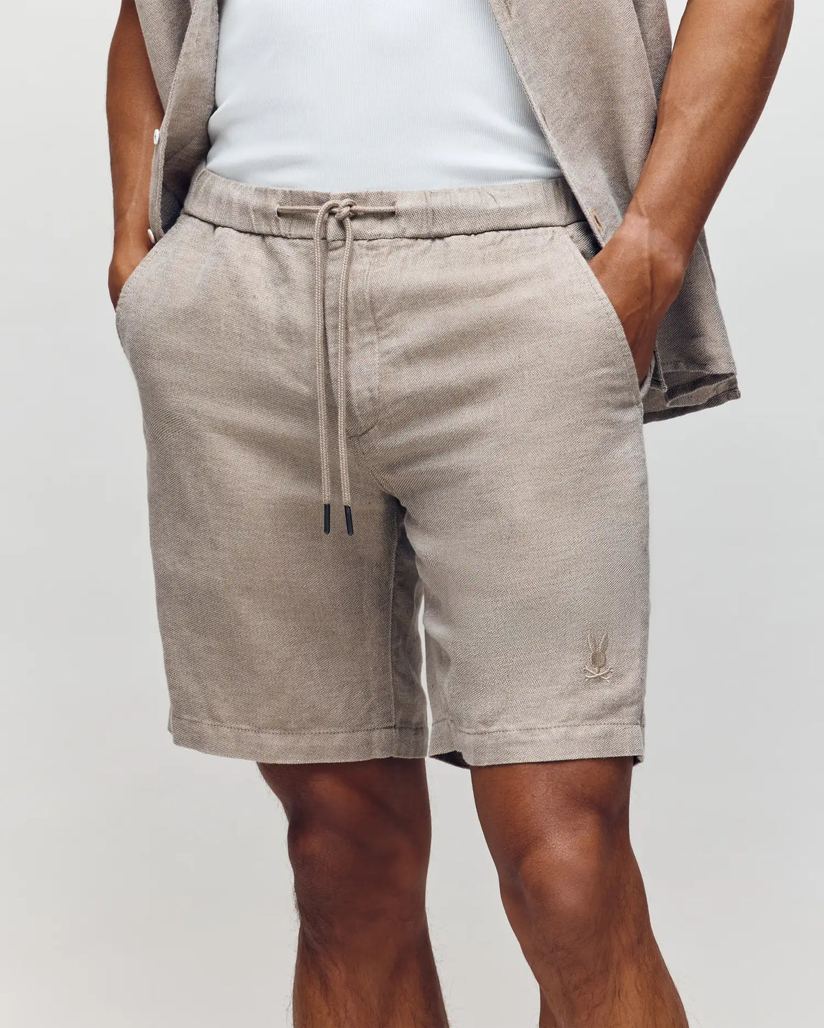 MENS WINDCREST LINEN BLEND DRAWSTRING SHORT - B6R474C200