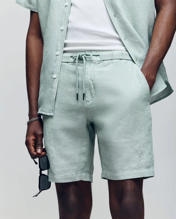 MENS WINDCREST LINEN BLEND DRAWSTRING SHORT - B6R474C200