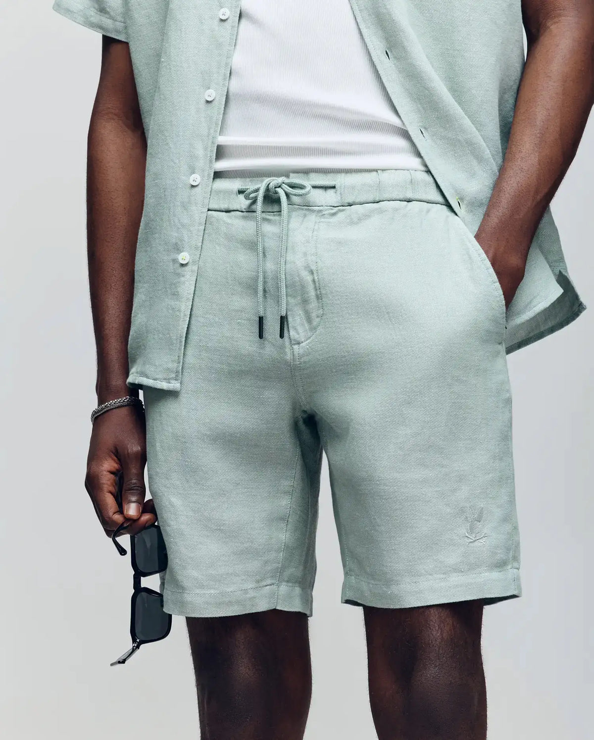MENS WINDCREST LINEN BLEND DRAWSTRING SHORT - B6R474C200