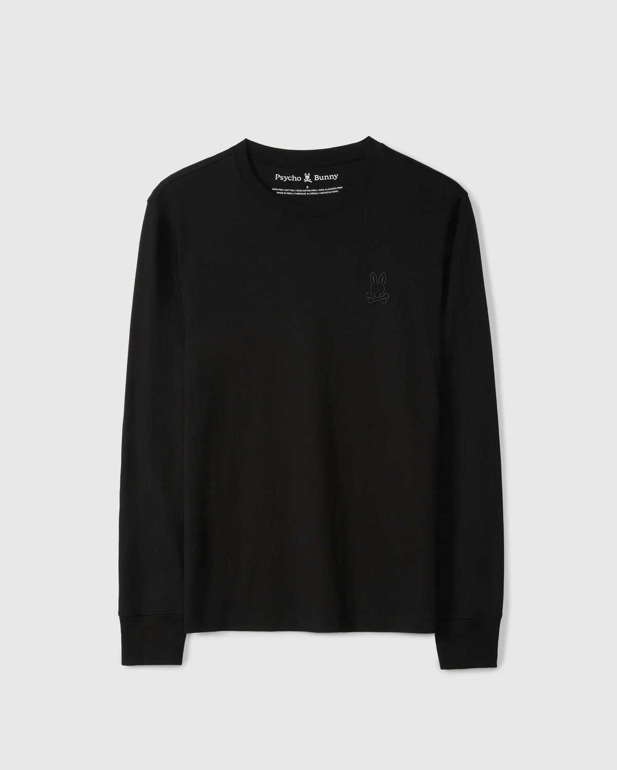Introducing the Men’s Alberton Long Sleeve Tee by Psycho Bunny, a fashion masterpiece made from soft Pima cotton and adorned with a subtle embroidered bunny logo on the chest.