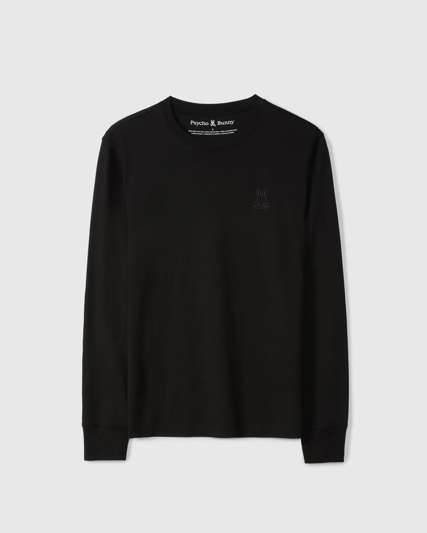 Introducing the Men’s Alberton Long Sleeve Tee by Psycho Bunny, a fashion masterpiece made from soft Pima cotton and adorned with a subtle embroidered bunny logo on the chest.