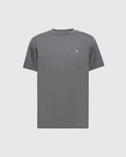 The Psycho Bunny MENS CLASSIC CREW NECK TEE - B6U014F200 is a gray pima cotton tee with short sleeves and an embroidered bunny logo on the left chest, shown against a white background.