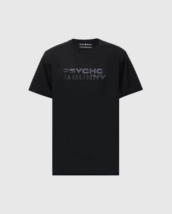 The Men's Berni Tee from Psycho Bunny is crafted from soft Pima cotton and features an iridescent "PSYCHO BUNNY" logo on the chest with a small embroidered bunny emblem.