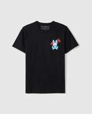 flat front view of pima cotton los angeles city tee in black