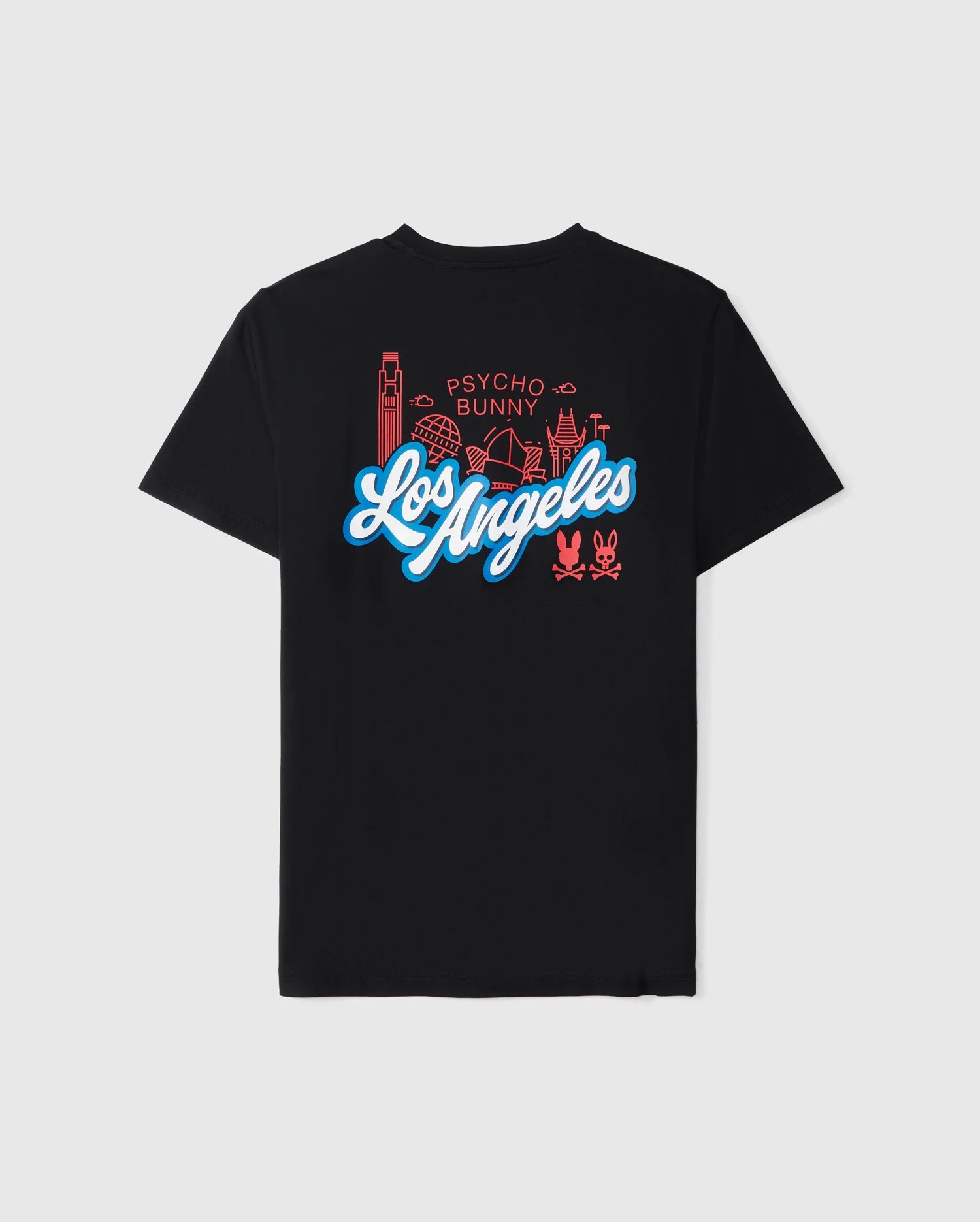 Flat back view of the pima cotton los angeles city tee