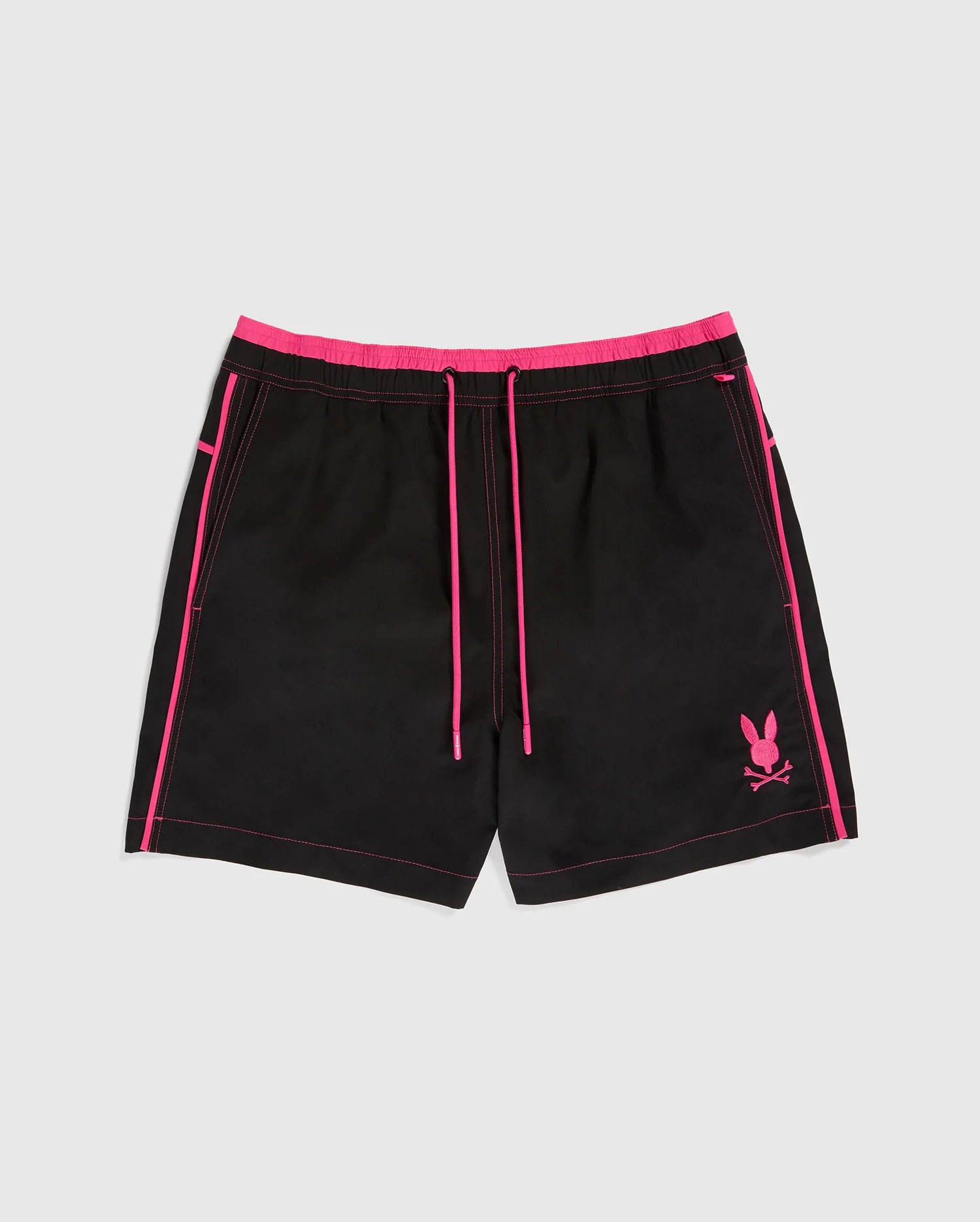 flat front view of rockdale lightweight swim trunk in black 