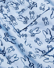 Pocket detail of rendon print swim trunk