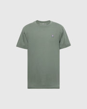The Psycho Bunny BIG AND TALL CLASSIC CREW NECK TEE (B9U014CRPC) is a sage green Pima cotton men's tee featuring short sleeves, a small embroidered rabbit logo on the left chest, and a classic crew neck design. Ideal for those seeking comfort and style.