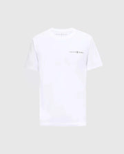 The BIG AND TALL LONMONT GRAPHIC TEE - B9U194E200 by Psycho Bunny is a premium white Pima cotton tee featuring a small logo and text on the left chest against light grey. It offers ultimate comfort with a classic crew neck and short sleeves.
