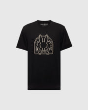 The "MENS BIG AND TALL MELBOURNE GRAPHIC TEE - B9U410F200" by Psycho Bunny features a bunny head with crossed bones design and the "Psycho Bunny" text, made from premium Peruvian Pima cotton.