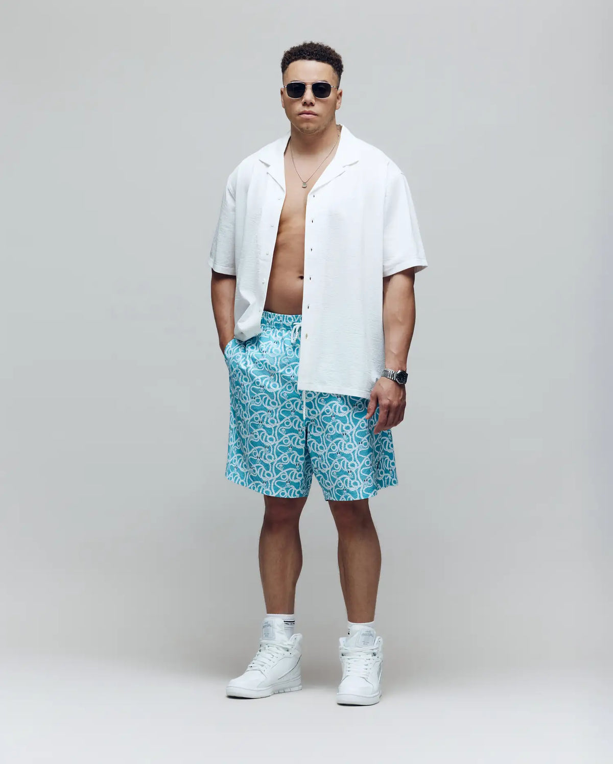 MENS BIG AND TALL JAYME KNIT SEERSUCKER CABANA COLLAR SHIRT - BT0300001
