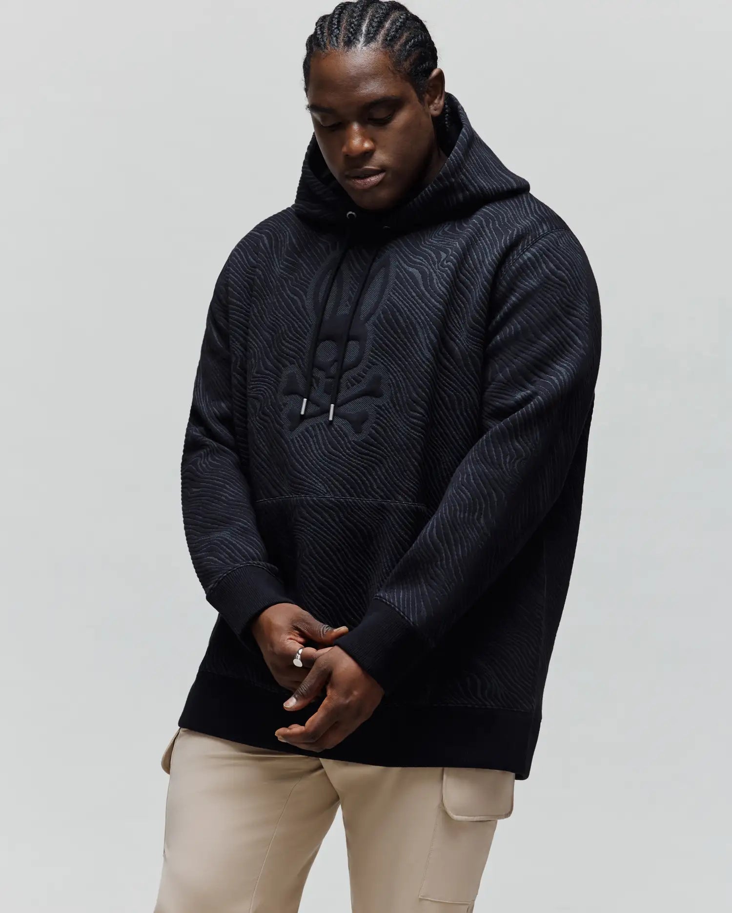 Homme Grandes Tailles Chandail à Capuchon Texturé Kendrick