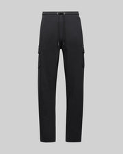 The Psycho Bunny MENS NASH CARGO SWEATPANT (MB0800010) shown on a plain grey background features an elastic drawstring waistband and cargo pockets on each leg, merging sweatpant comfort with functional style.