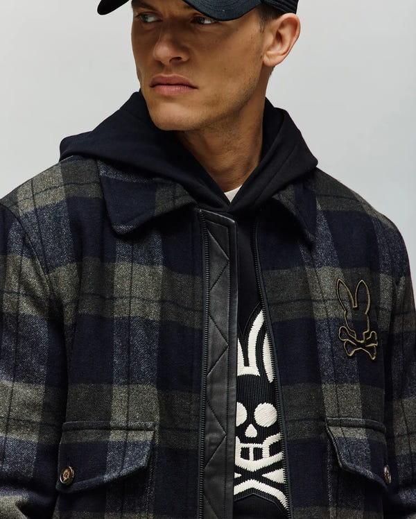 MENS GAVIN PLAID BOMBER JACKET - MO1100014