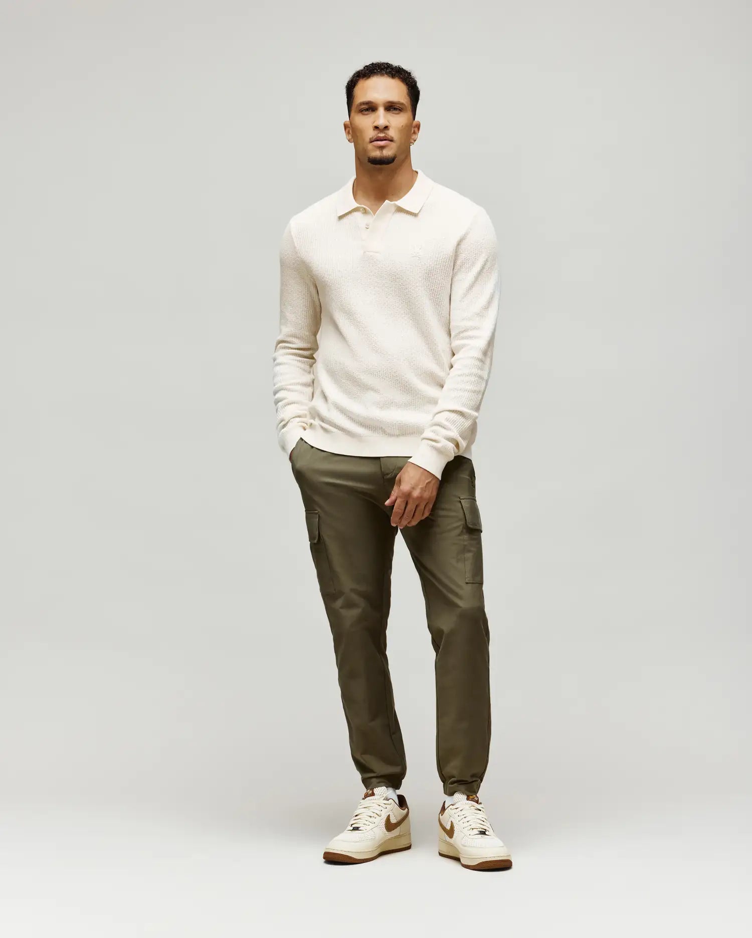 MENS ROMAN LONG SLEEVE KNIT POLO - MT0100153