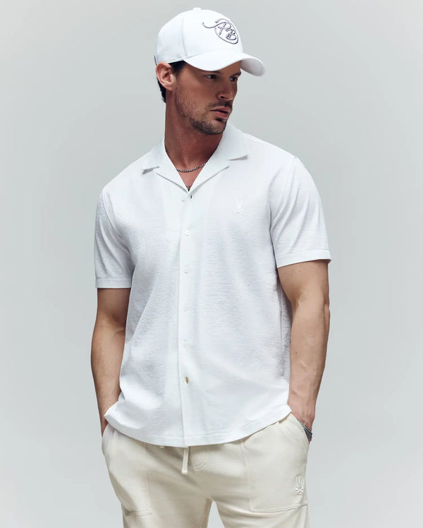 MENS JAYME KNIT SEERSUCKER CABANA COLLAR SHIRT - MT0300002